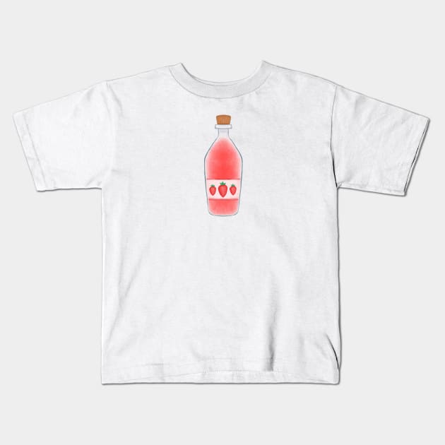 Strawberry Juice Lover Kids T-Shirt by Aisiiyan